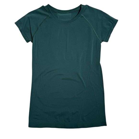 Athleta Pine Green Seamless Momentum Activewear Tee - Picture 4 of 5